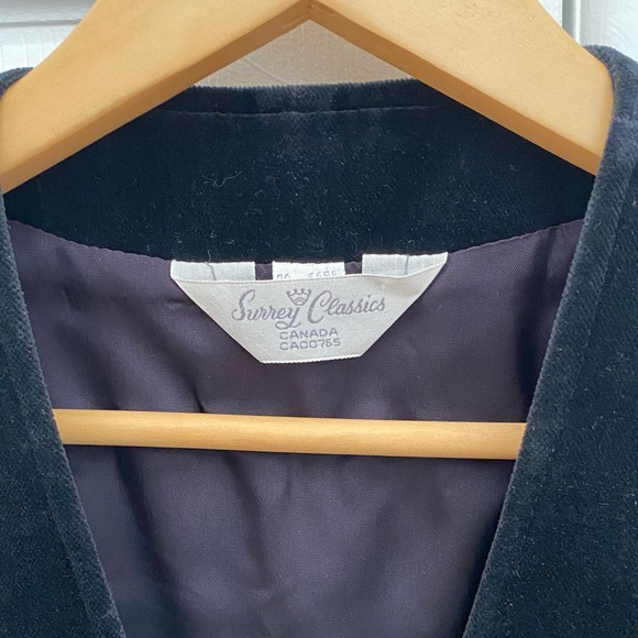 Vintage Canadian Velvet Vest, Surrey Classics, 1980s Black - Picture 2 of 11